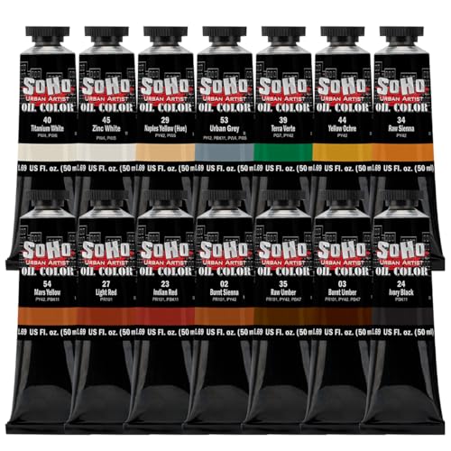 Soho Urban Artist Oil Paint Earth Tones Set of 14-50mL