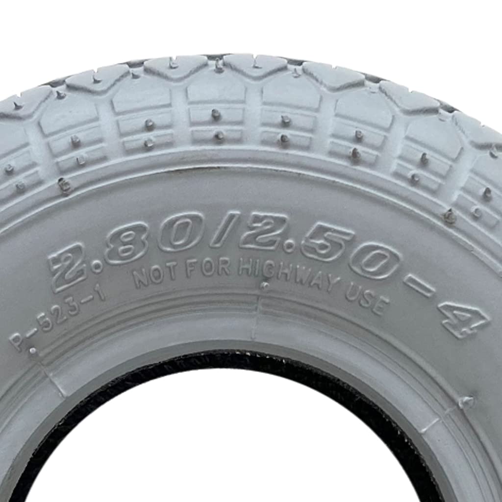 2.80/2.50-4 Grigio Mobility Scooter Pneumatici Blocco Pneumatico Non Marcatura (Set di 4)