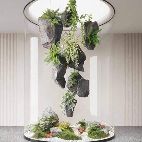 Faux Rock Cover, Artificial Landscape Boulder for Outdoor Decor - Lightweight PU Foam Decorative Rock to Hide Well Pumps, Pipe Vents, Sprinklers and Utilities(33x23x23m)