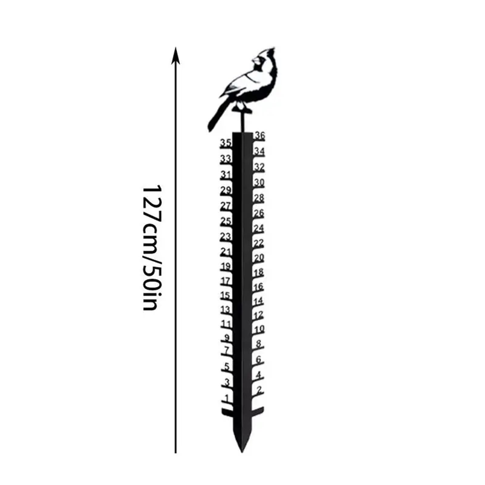 Eisenkunst Schneemessgerät Schneepfähle, Hirsch, Vogel, Design, Messgerät, niedliches Tier, Gartendekoration, Dekoration, handgefertigtes Metall(Color 2)