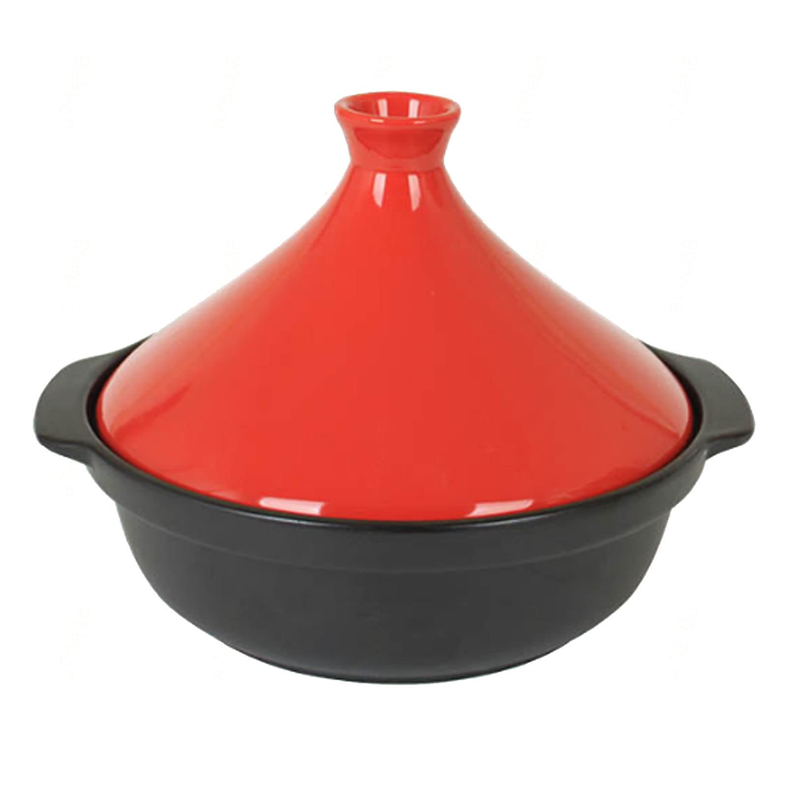 JYSSH Moroccan Tagine Pot, Mini Ceramic Casserole Pot, Tagine Cooker, Red-Small