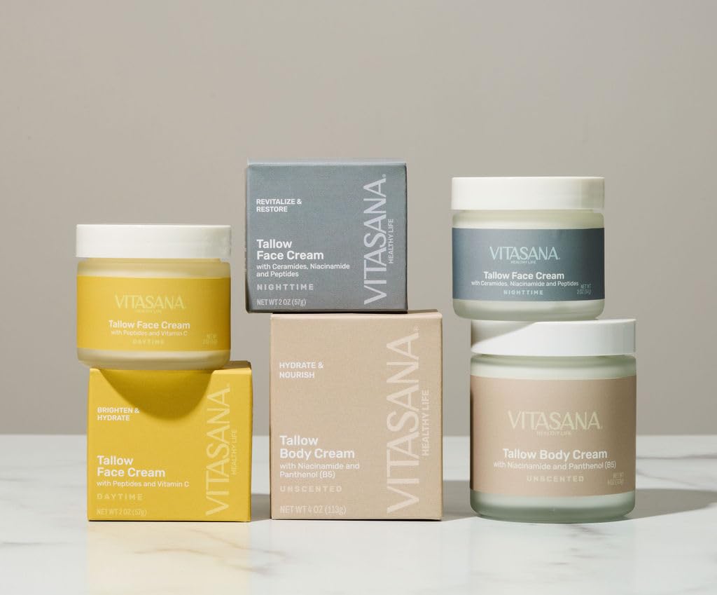 Tallow Body Cream EWG Verified Moisturizer with Niacinamide (B3) & Panthenol (B5) Deep Hydration, Skin Barrier Support, Clean & Natural Body Lotion for Dry & Sensitive Skin - 4oz (113g)