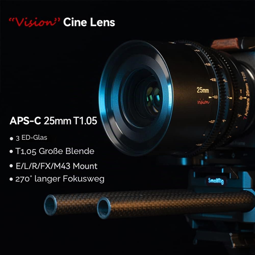 7artisans 50mm T1.05 Cine Lens Große Blende Manueller Fokus Kino-Objektiv (für Leica/Sigma/Panasonic L)…