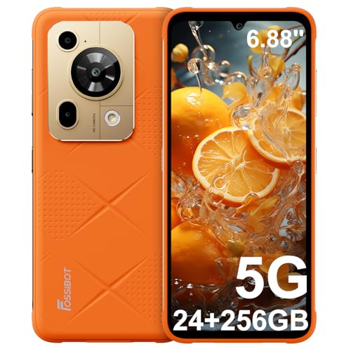 FOSSIBOT F112 Pro 5G Rugged Smartphone Unlocked, 24GB+256GB/1TB Android 14 Rugged Phone, 7150mAh Battery Cell Phone, 6.88'' Display, 50MP+16MP Camera, Dual SIM 5G Unlocked Phone, IP68 / IP69K,NFC