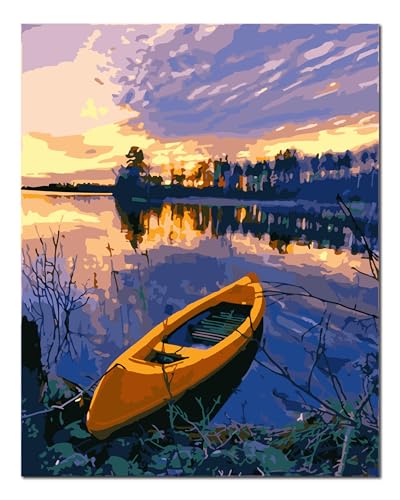 Peinture par numéros adultes bateau doré Shukqueen pour décorer votre salon de façon créative