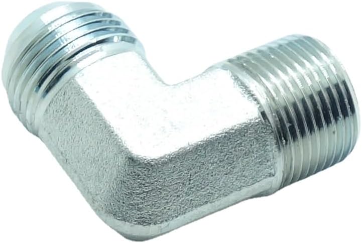 1 Piece 3/4" Male JIC (1-1/16"-12 Tpi) x 3/4" Male NPT Hydraulic Fitting 37° Flare to 90° Elbow Pipe Adapter