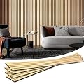 Art3d 4-Piece Wood Slat Acoustic Panels for Stylish Decor and Noise Reduction, 3D Textured Panel for Ceiling and Wall, Oak