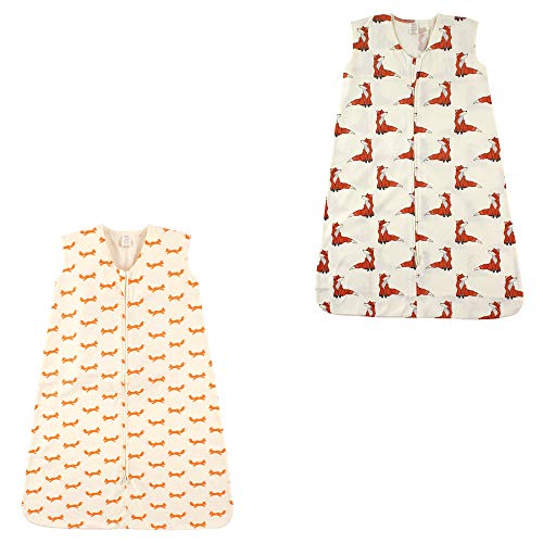 Image of Touched by Nature Baby Organic Cotton Sleeveless Wearable Sleeping Bag, Sack, Blanket, Fox and Boho Fox 2-Pack, 18-24 Months