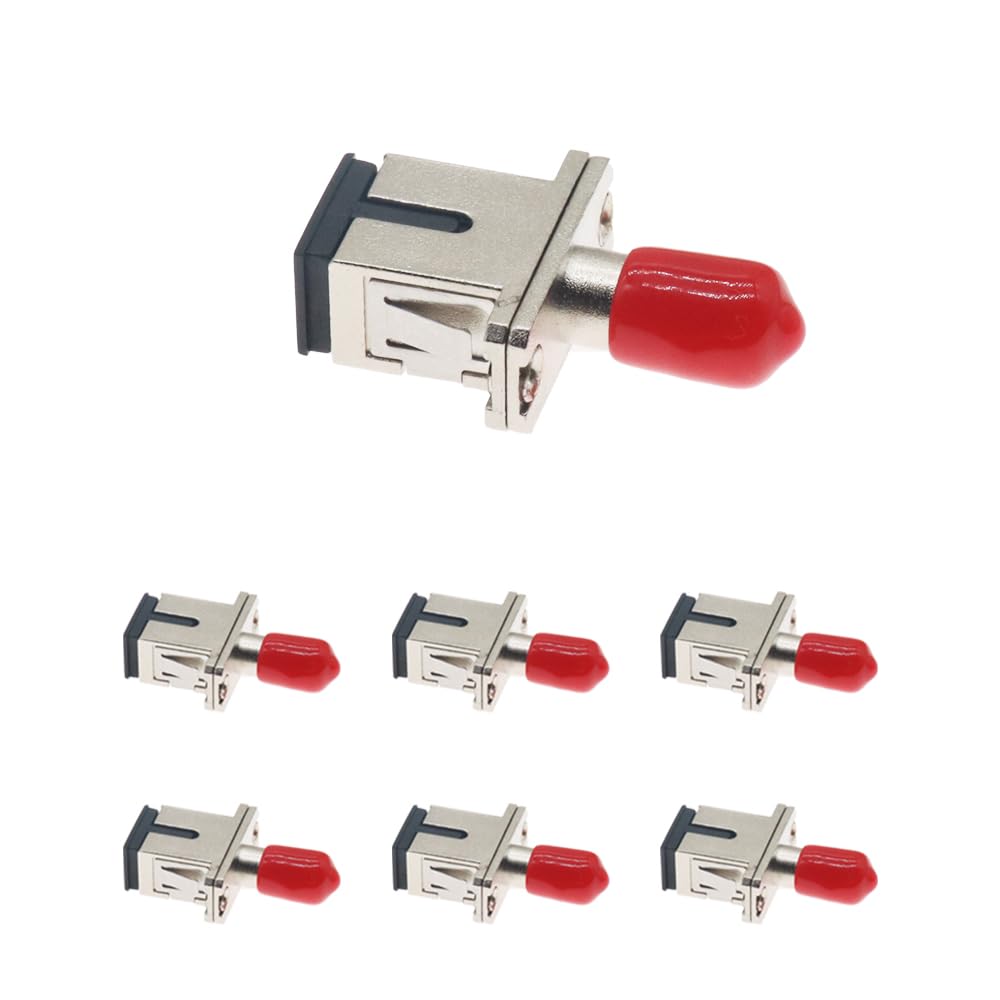 Throncom Simplex Fiber Optical Adapter SC-ST Single Mode Metal Fiber Coupler Connector Fiber Adapter 6-Pack