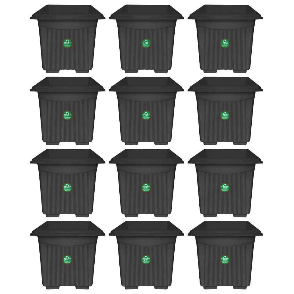 TrustBasket Black Planters - Set of 3 -7 TrustBasket Black Planters - Set of 3 -7