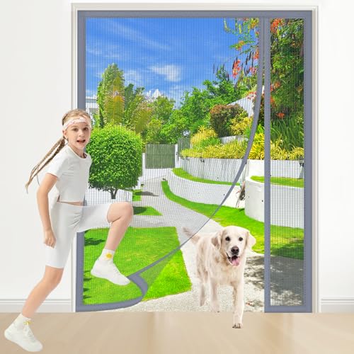 Zanzariera Magnetica Porta 260x250cm Grigio Magneti Rete Anti Zanzare Chiusura Automatica Impedendo Agli Insetti Di Entrare per Porte Scorrevoli Garage Finestra
