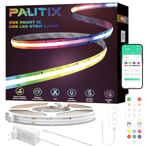 PAUTIX RGB Smart IC Tira LED COB 10M,Direccionable