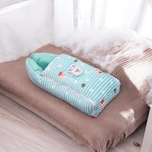 Image of VOIDROP Velvet Baby Sleeping Bag 3 in 1 for New Born Babies Baby Fur Material Portable Travelling Bed for Infants Premium QULAITY Baby Breastfeeding Bed Green