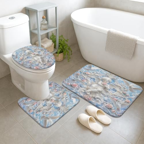Rideau de douche imperméable avec tapis épais pour sol sec et propre