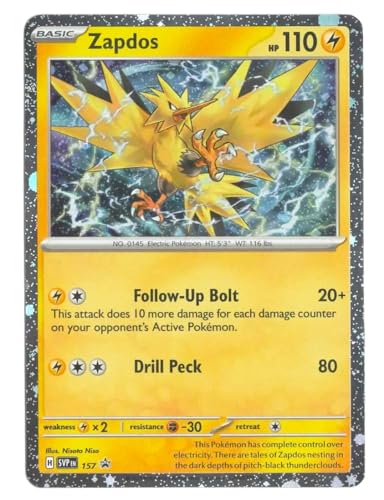 Pokemon - Zapdos SVP 157 - Surging Sparks Black Star Promo Cosmos Foil