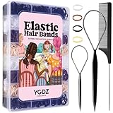 YGDZ Hair Ties, 1500pcs Mini Elastic Hair Bands with Organizer Box, Clear Hair Ties, Hair Accessories Set for Girls, Women, Neutral Colors