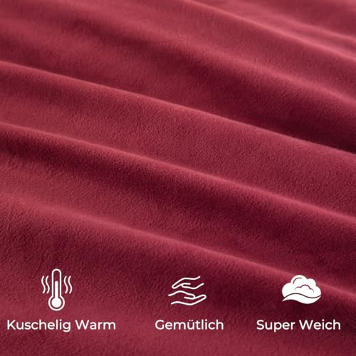 Soifox Winter Flanell Bettwäsche 135x200 4-teilig Rot 100% Polyester – Ansicht 3