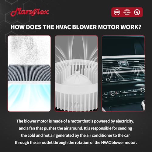 Image of Marsflex Front Blower Motor for 2003-2014 Honda Ridgeline Accord Acura TSX | Fit for 700003 Submodel: RT RTL RTS RTX SE DX EX EX-L, 2004 2005 2006 2007 2008 Automotive Replacement Blower Motor Fan 75735