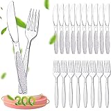 【Paket enthalten】Our haben 200 Bulk besteck umfasst verschiedene Besteckteile, 100 Gabeln und 100 Messer. Das besteck hat eleganten, strukturierten Griff und ein klassisches, klares Design, das zu jedem Tischdekor passt.Umweltfreundliches Material, wiederverwendbar