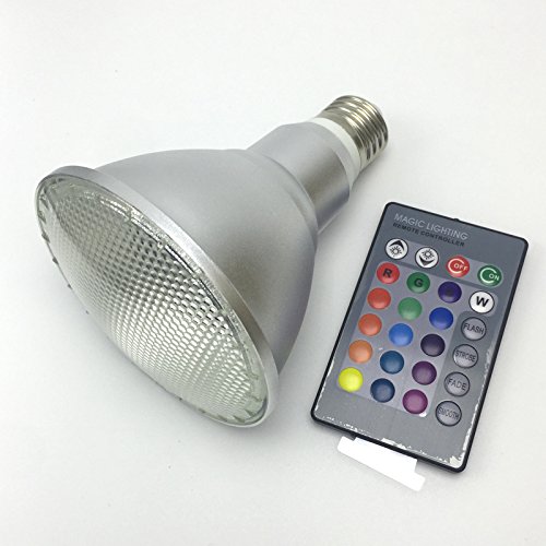 Foco Luz Led, 10W 20W Par30 Par38 LED RGB Spotlight Bulbo al aire libre Resistente al agua Color cambiando bombilla mágica