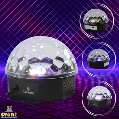 Globo de Luzes Coloridas Giratória Grande MP3 Bluetooth com Controle Iluminação RGB para Festa e Dec