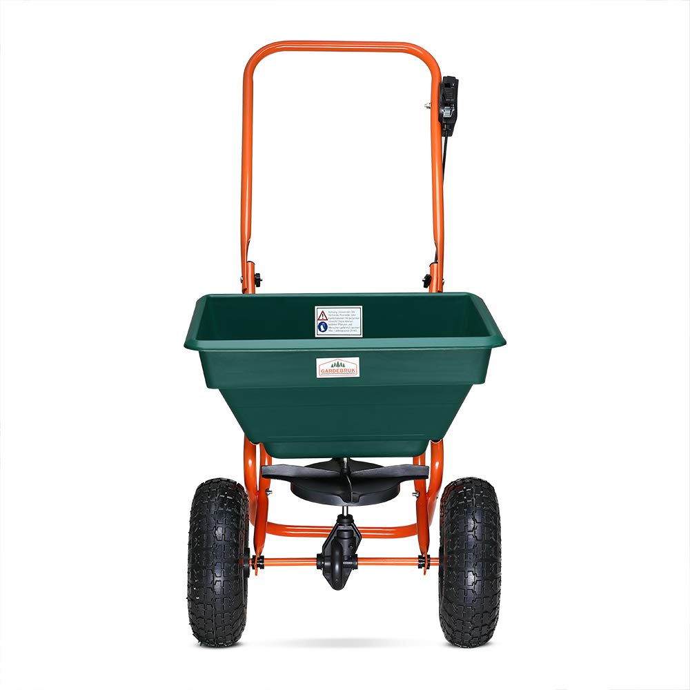 Gardebruk Epandeur 20 L Grandes Roues régulation quantité sel Sable graines de semence Engrais Gravier Jardin Gazon extérieur épandage Hiver