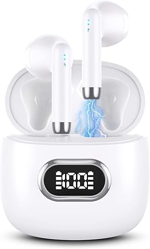 Auriculares inalámbricos para Samsung Galaxy A23 5G Bluetooth 5.3 con pantalla LED, funda de carga impermeable IPX7 manos libres con micrófono,