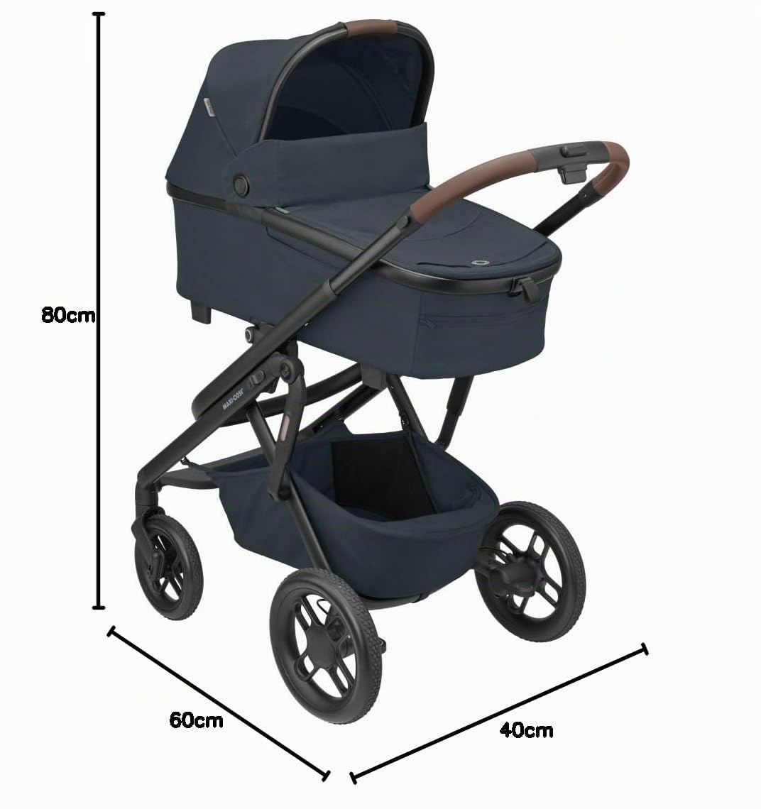 Maxi-Cosi Lila XP Plus Geländegängiger Kinderwagen 0–4 Jahre inklusive Babywanne mit Relax-Funktion Essential Graphite