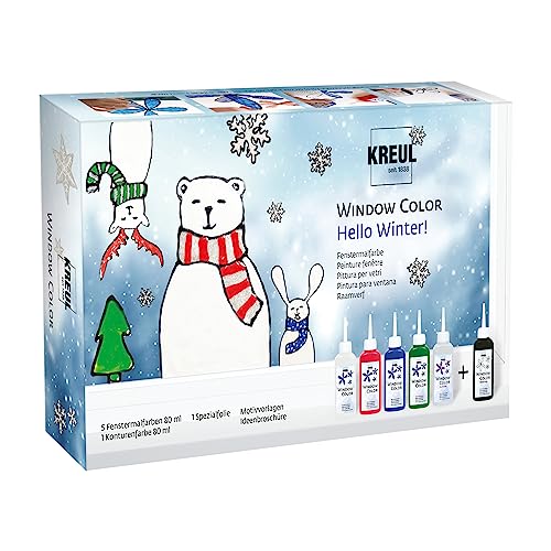 KREUL 42853 - Window Color Set 'Hello Winter' für Kinder, 6 x 80 ml...