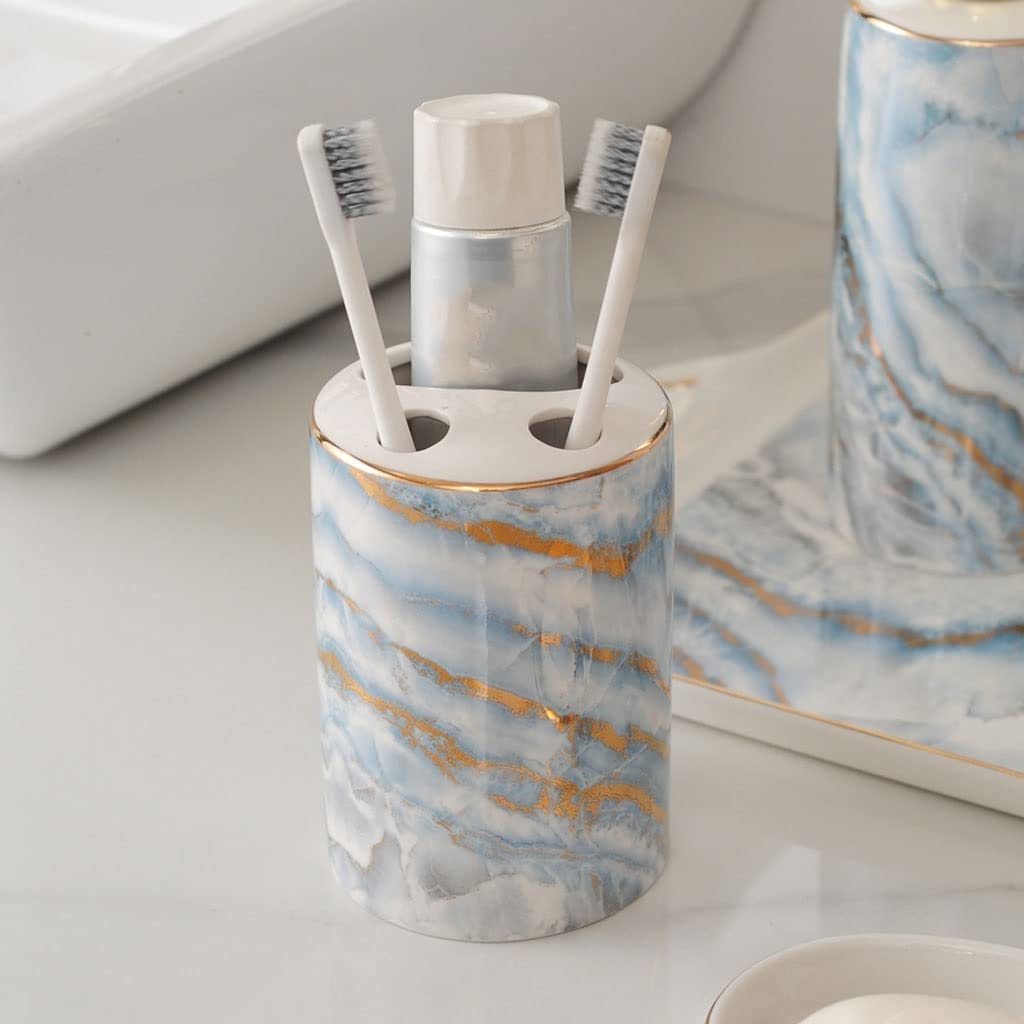 Dozownik mydła ceramiczny szczotkowanie usta kubek uchwyt na szczoteczkę do zębów dozownik mydła gospodarstwo domowe łazienka łazienka mycie sześcioczęściowy zestaw dozowniki mydła łazienkowe