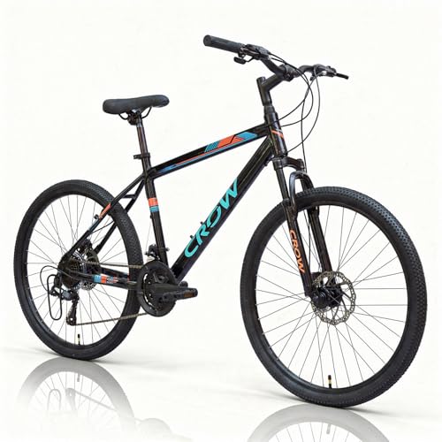Image of CROW - Globetrotter 21 Speed Gear Cycle | 27.5 inch T Cycle for Boys 12 to 15 Years | Bicycle for Men Adult | Mountain Bike with Front Suspension & Dual Disc Brakes| Unisex MTB Cycle for Men |