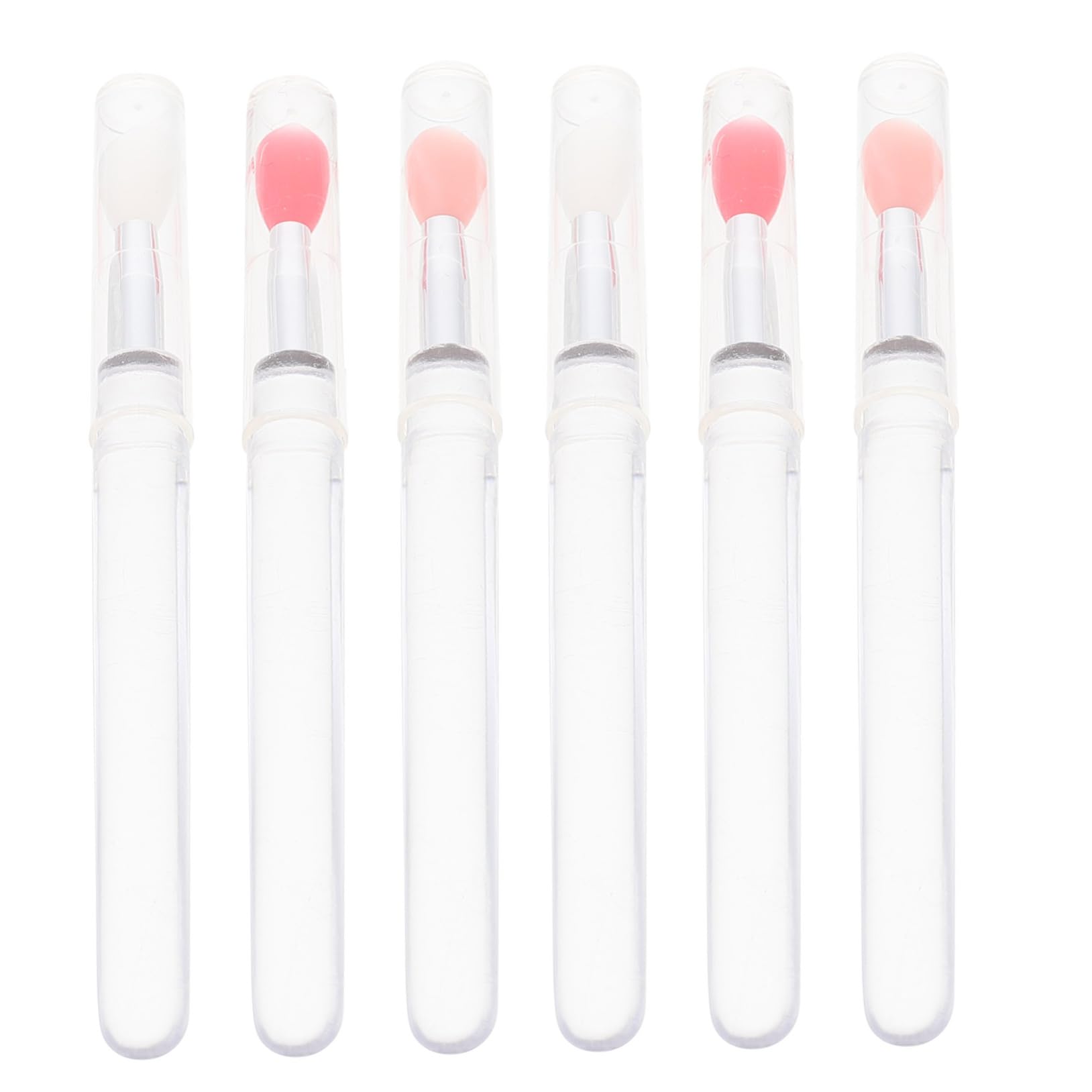 FOMIYES 6pcs Silicone Lip Makeup Brush Set Lipstick Applicator Lip Makeup Brushes Cover for Daily Use Makeup Applicators