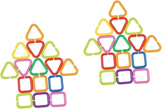 NOLITOY 70 Peças Anéis Sensoriais Com Fivela De Corrente Geométrica Anéis De Bebê Elos De Brinquedo Pendurados Anel De Carrinho De Brinquedo Correntes De Plástico Brinquedo De Assento De