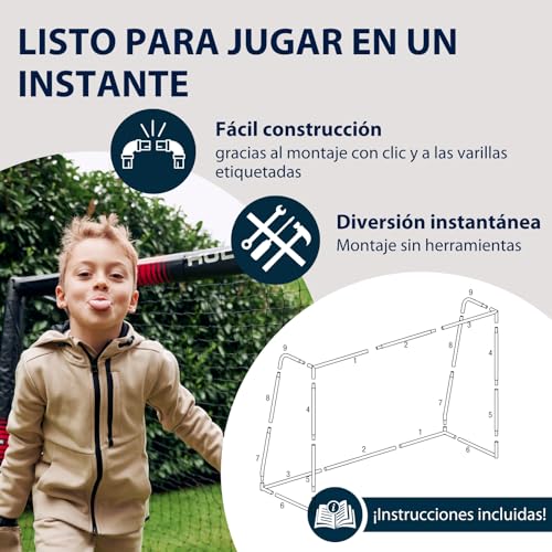 HUDORA Portería de Fútbol Pro Tect - Gran portería de fútbol para niños y adultos - Portería de fútbol acolchada con red - imagen 6