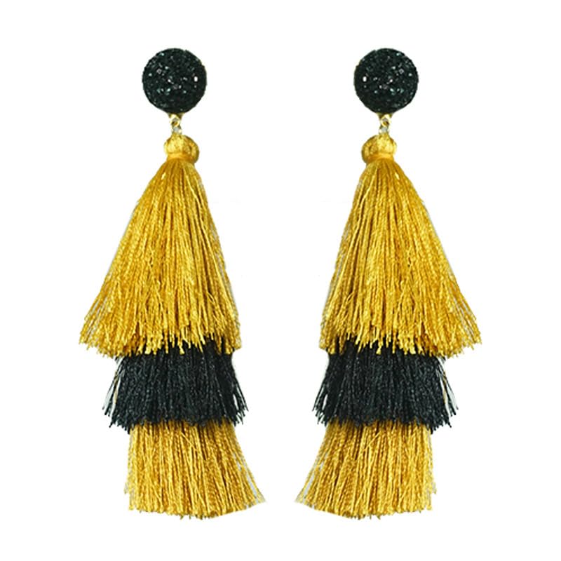 Graduation Earrings Graduation Cap Love Heart Letter Tassel Glitter Sparkle Leaf Star Earrings Yellow Black Last Day of School Teacher Students Graduation Jewelry Gifts