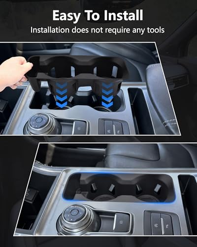 Image of Cup Holder Inserts for Ford Explorer 2020-2024 Accessories, Non-Slip TPE Center Console Cup Holder Protector Organizer for Explorer Interior Accessories