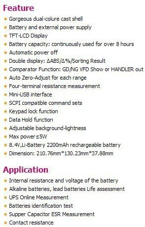 GOWE Handheld AC milliohm meter Accuracy:R:0.5%¡À5dgt V:0.2%¡À5dgt