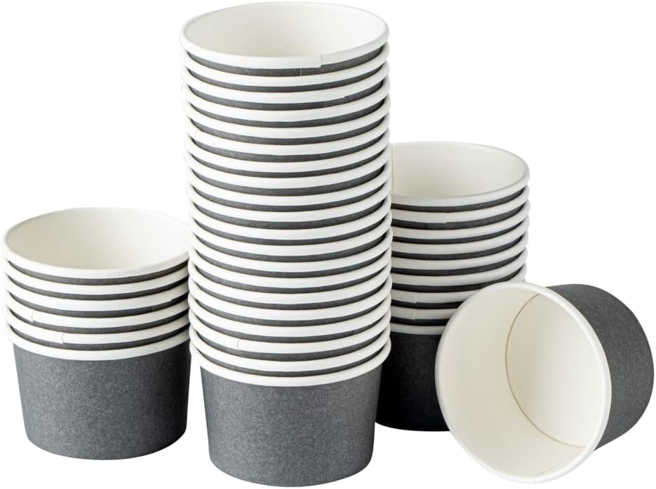 Coppetta 3 Ounce Paper Cups, 200 Durable To Go Cups - Lids Sold Separately, Disposable, Gray Paper Dessert Cups, Freezable, For Cafes And Restaurants - Restaurantware
