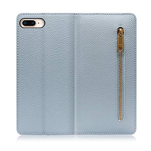 LOOF POCKET �{�v �t�@�X�i�[�t�� �蒠�^ �X�}�z�P�[�X for iPhone 7 Plus / 8 Plus �p �P�[�X �J�o�[ �蒠�^�P�[�X �J�[�h���[ �}�O�l�b�g�Ȃ� �x���g�Ȃ� �|�P�b�g �t�@�X�i�[ [�X�J�C�u���[]