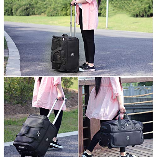 LZG Expandable Soft Rolling Tote Travel Bag Suitcases with Wheels, Waterproof Rolling Duffel Bag Wheeled Business Carry on Luggage, Overnight Weekender Bags for Women Man2