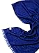 Produktbild Leichter Wollschal mit Fransen (Farbe: Blau, Royal) Woll-Etamine,Etamine de laine, 100% Wolle,180x45cm