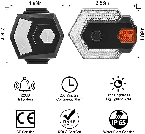 Antfire Bike Tail Light with Turn Signals, USB Rechargeable Bright LED Safety Warning Bike Rear Lights, Wireless Remote Control Waterproof Bike Turn Signal LED Light for Mountain Bike, Road Bicycle
