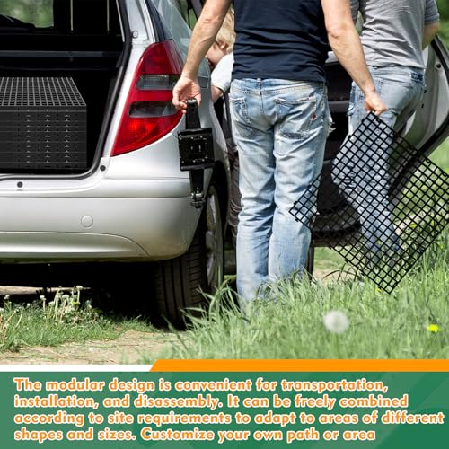 Image of 5 Pcs Ground Protection Mats, Interlocking Black 23.6 x 23.6 in