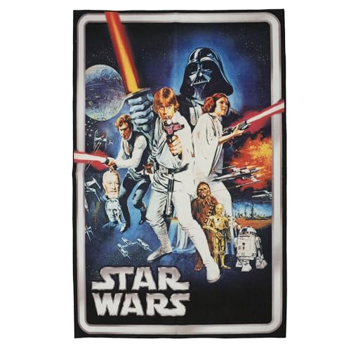 Gertmenian Disney Star Wars Area Rug - 4x6 Large Non-Slip Ideal for Children in Bedroom Game Room Classroom Nursery or Play Area - Movie Cover Multi 27062