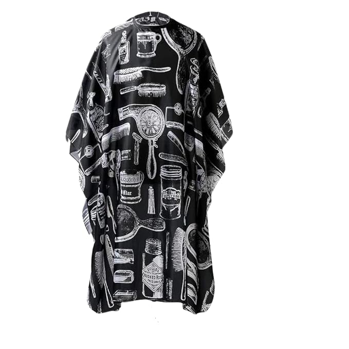 Foreign Holics Saloon Accessories Printed Waterproof Professional Salon Cape with Snap Closure Hair Cutting Barber Apron-image-5
