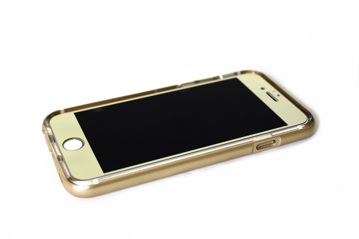 iPhone 6 / 6s LED Flashing Case (Gold) COMBO w/ Front Screen Tempered Glass Screen Protector (Gold)