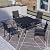Anumutig 5-Piece Outdoor Dining Set, 35‘’ Square Table with 4 Stackable Patio Chairs, All Weather Frame Furniture Set