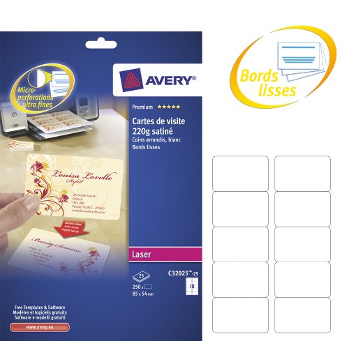 Avery Biglietti Da Visita Pretagl. 85X54 25Ff - 8