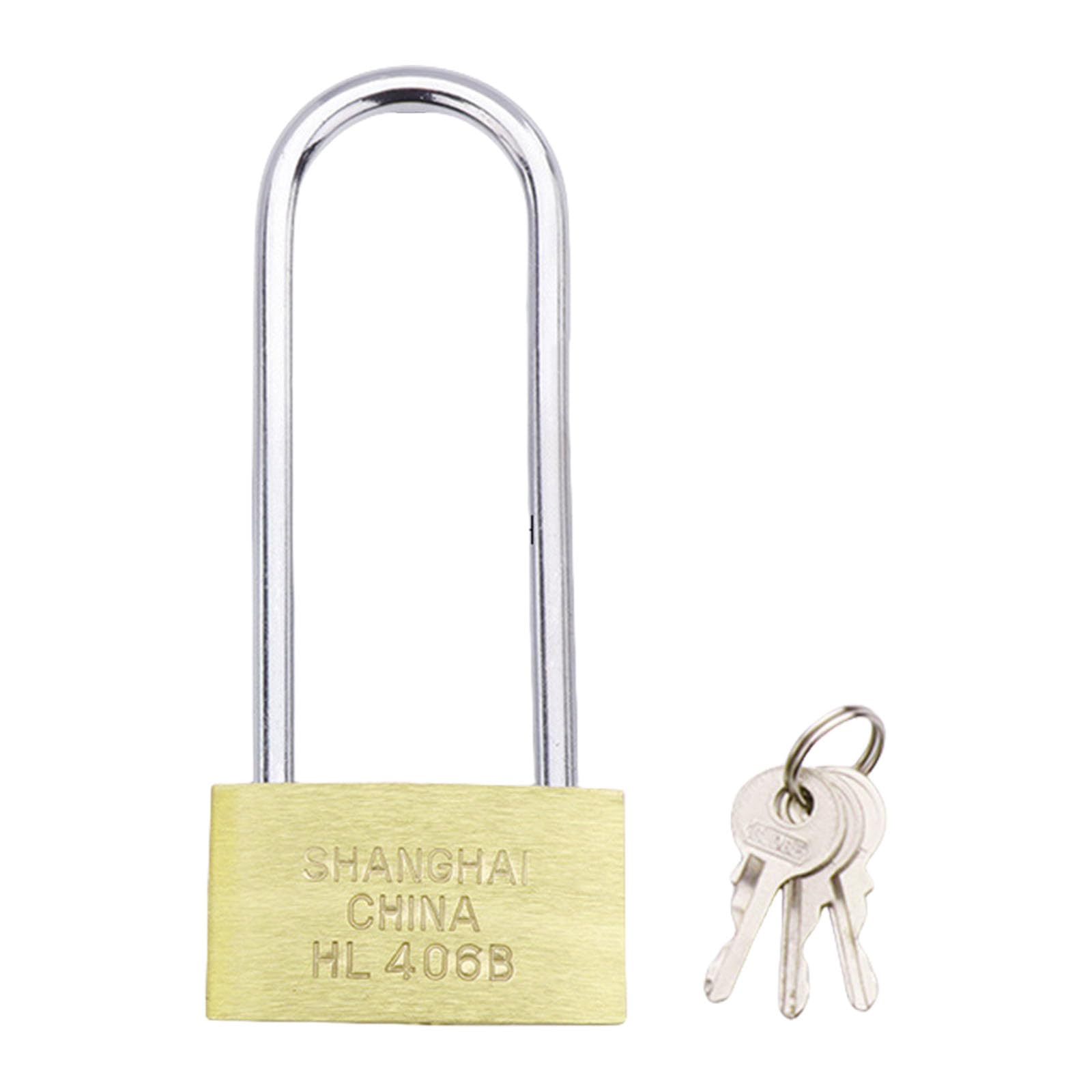 Buxuaaaa Open Practical Long Shackles Padlocks 4 Included Portable Weatherproof Brass For Garage Cabinets Sheds Use Brass Long Padlocks