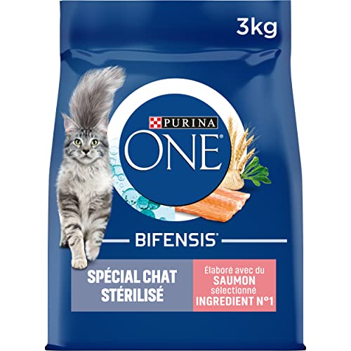 Purina One Chat Stérilisé Au Saumon Et Au Blé, pour Chat Adulte, 4 x 3kg